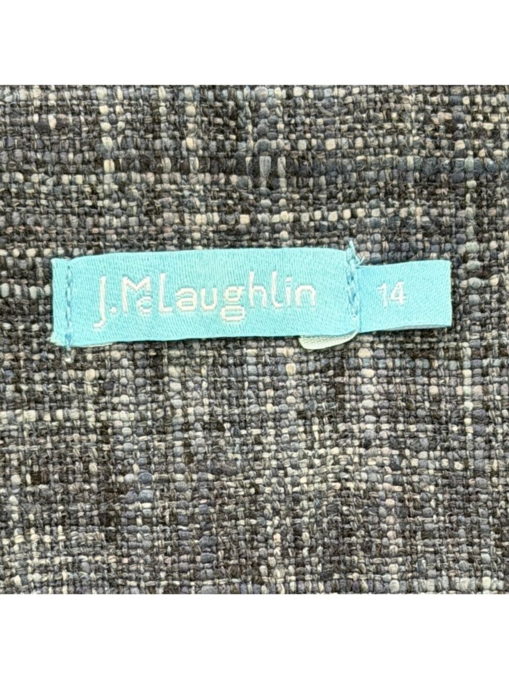 J.McLaughlin Womens Size 14 Dress Tweed Blue Sleeveless Double-Breasted Buttoned - Picture 5 of 9